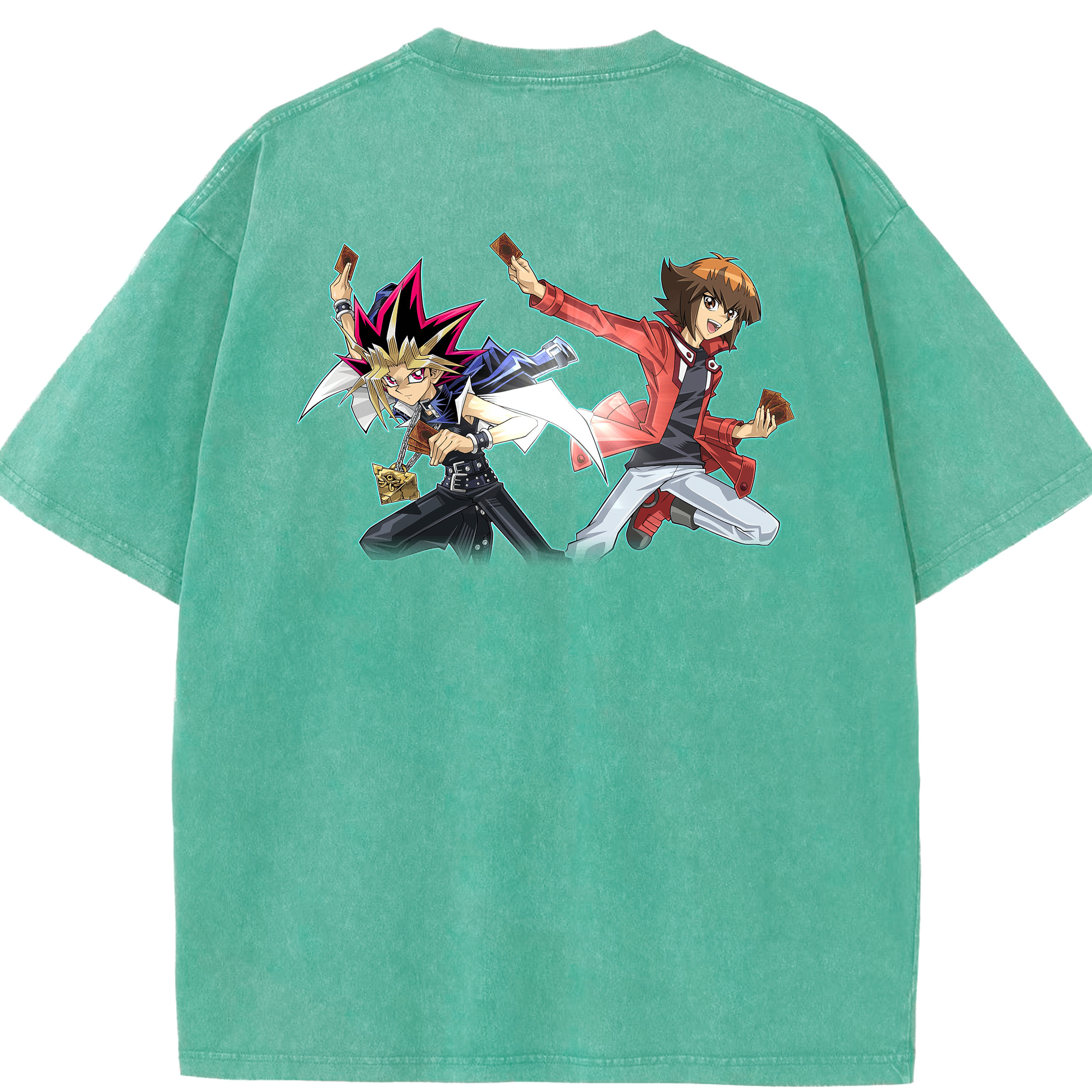 （画像用） 遊☆戯☆王 Yu-Gi-Oh! 綿100% ヴィンテージ風 半袖Tシャツ（背面プリント）